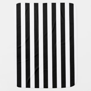 Black and White Vertical Stripes Receiving Blanket