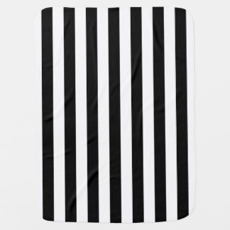 Black and White Vertical Stripes Receiving Blanket