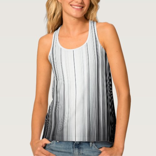 Black and White Vertical Stripes Tank Top