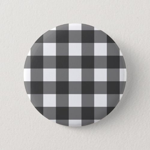 Black and White Vichy Print Gingham Pattern Button