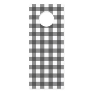Black and White Vichy Print Gingham Pattern Door Hanger