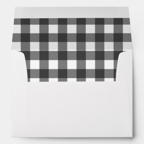 Black and White Vichy Print Gingham Pattern Envelope