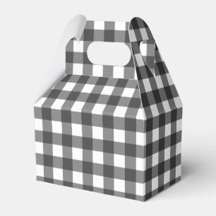 Black and White Vichy Print Gingham Pattern Favor Boxes
