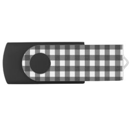 Black and White Vichy Print Gingham Pattern Flash Drive