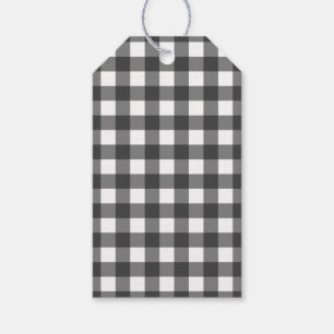 Black and White Vichy Print Gingham Pattern Gift Tags