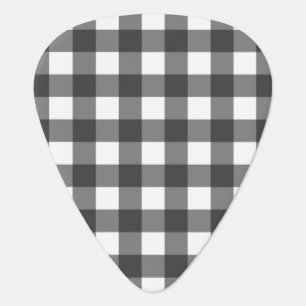 Black and White Vichy Print Gingham Pattern Guitar Pick