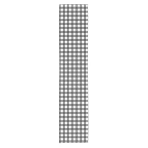 Black and White Vichy Print Gingham Pattern Short Table Runner