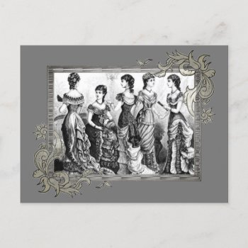 Black And White Victorian Fashions Postcard by LeFlange at Zazzle