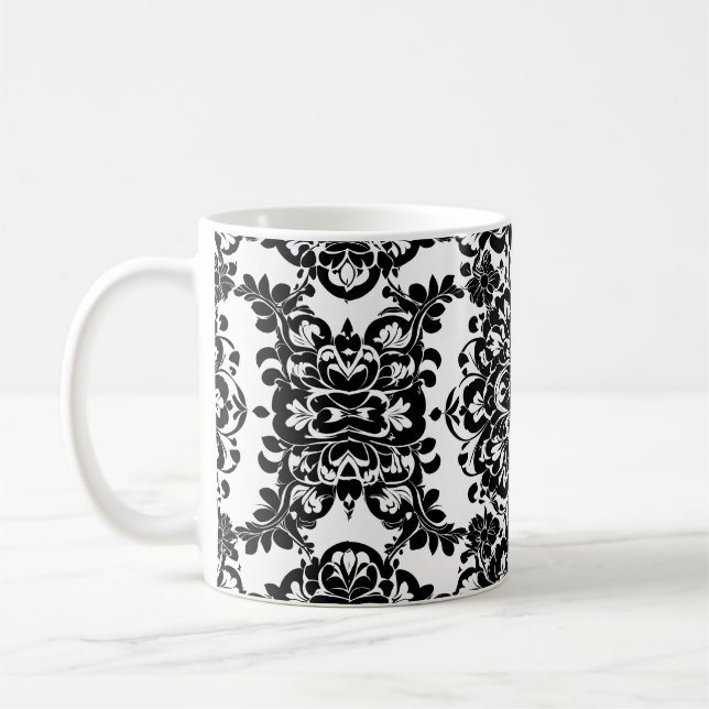 Black and White Victorian Goth #3 Coffee Mug (Left)
