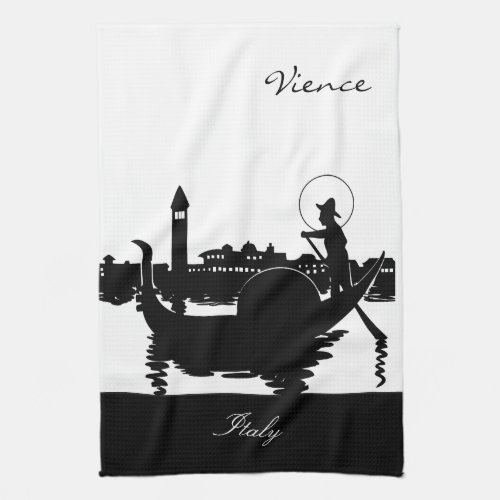 Black and White Vience Italy Towel