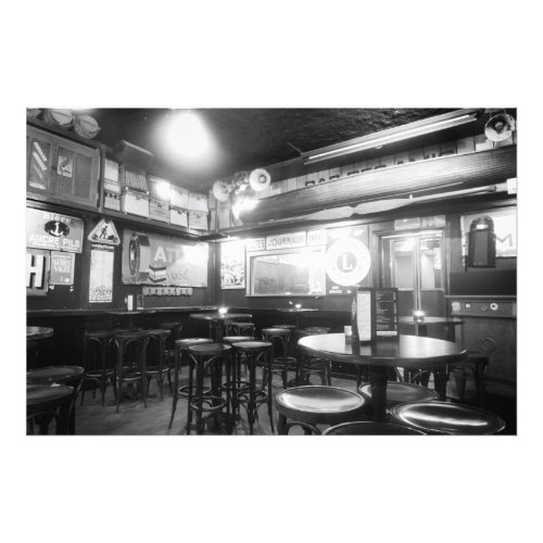 Black and White Vintage Bar Photograph