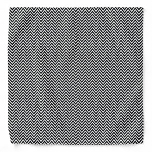 Black and White Vintage Chevron Stripes Bandana