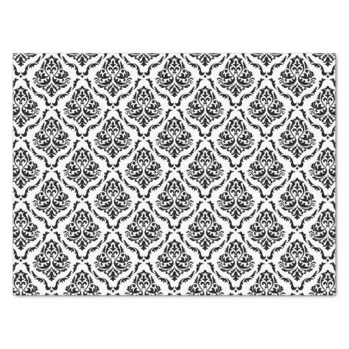Black and white vintage damask pattern tissue paper