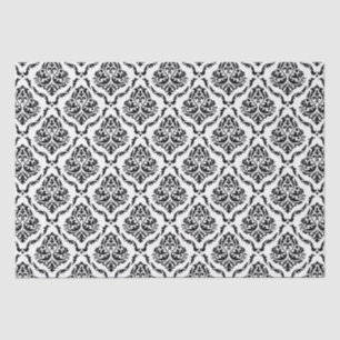 Black and white vintage damask pattern tissue paper