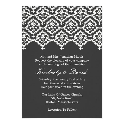Vintage Black And White Wedding Invitations 7
