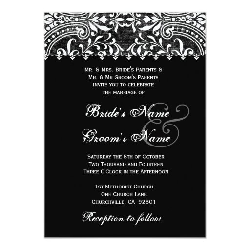 Vintage Black And White Wedding Invitations 5