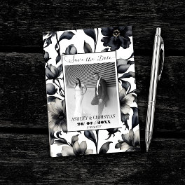 Black and white vintage elegant save the date invitation