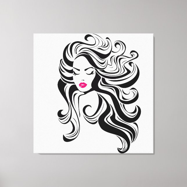 Black and white vintage girl canvas print (Front)