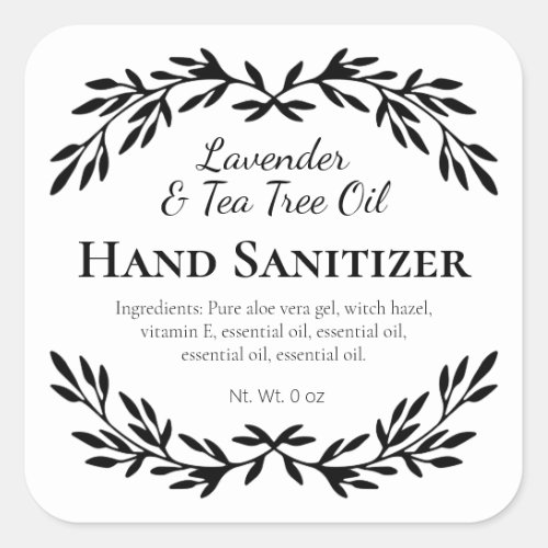 Black And White Vintage Homemade Hand Sanitizer Square Sticker