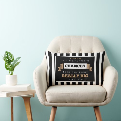 Black and White Vintage Modern Inspirational Quote Lumbar Pillow