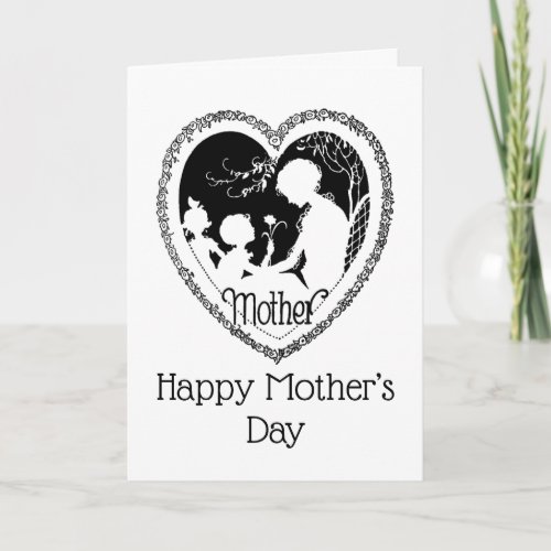 Black and White Vintage Mothers Day Card