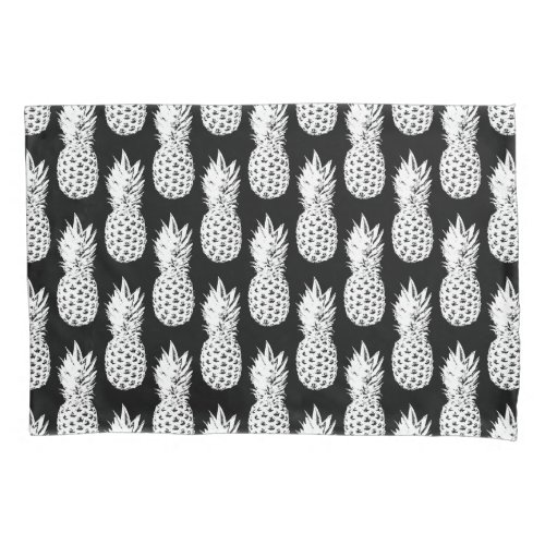 Black and white vintage pineapple fruit pattern pillow case