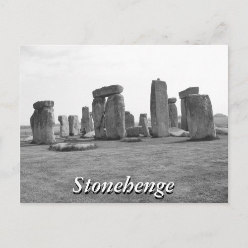 Black and white vintage Stonehenge UK postcard