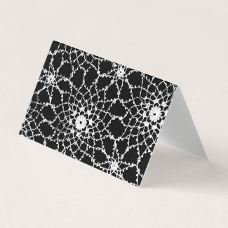 Black And White Vintage Tatted Lace Card