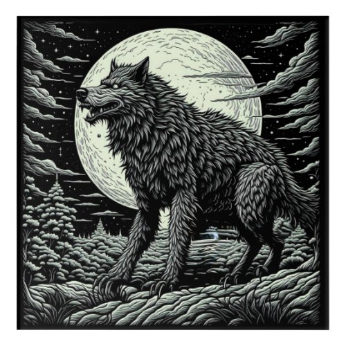 Black and white Vintage Werewolf Ai Art
