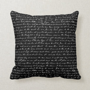 White pillows with black writing clearance
