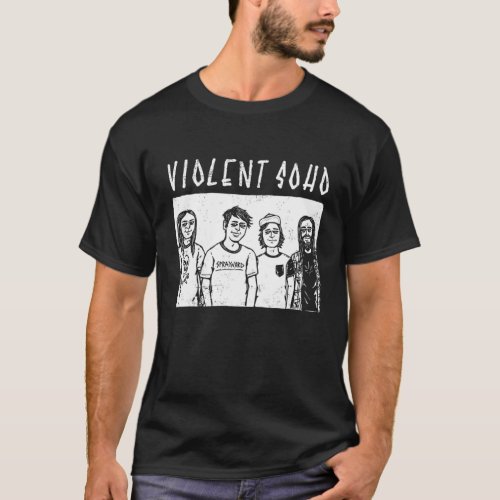 Black And White Violent Art Soho Lyric Music Appar T_Shirt