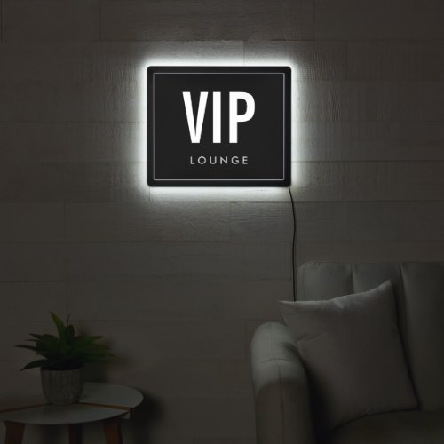 Black and White VIP Lounge  LED Sign