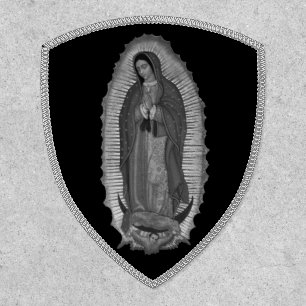 Black and White Virgen de Guadalupe Patch