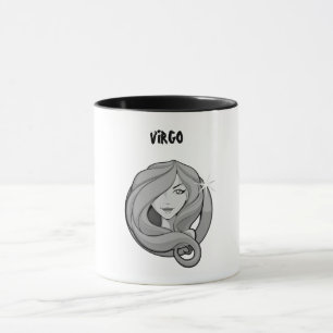 Black and White Virgo Horoscope Mug