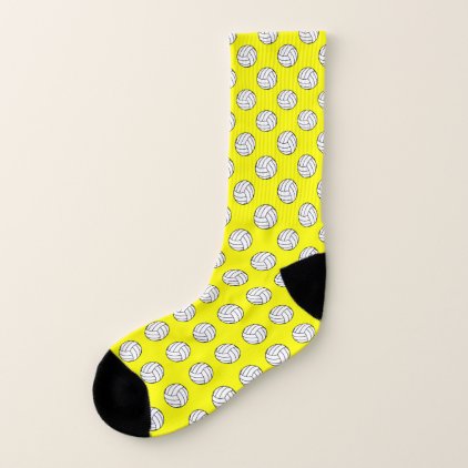 Black and White Volleyball Balls on Yellow Socks