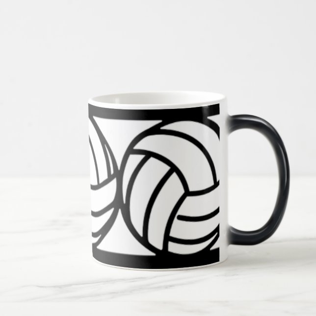 Black and White Volleyball Coffee Mug (Right)