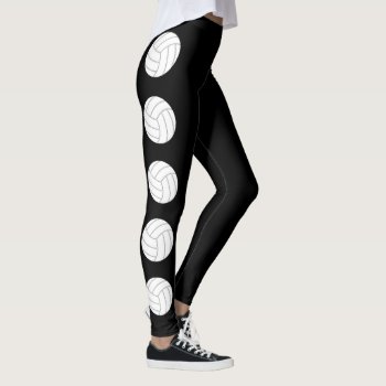 Black And White Volleyball Leggings by SoccerMomsDepot at Zazzle