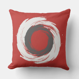 Black and White Vortex Outdoor Pillow