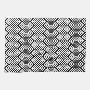 Black and White Waffle Pattern Kitchen Towel