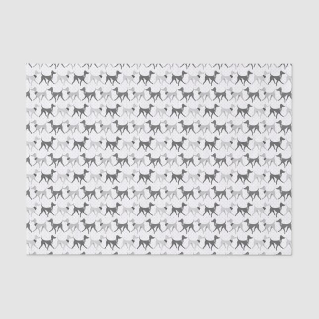 Black and white walking dogs tissue paper (Front)