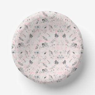 Black and white wallpaper with a beautiful leaf de paper bowls