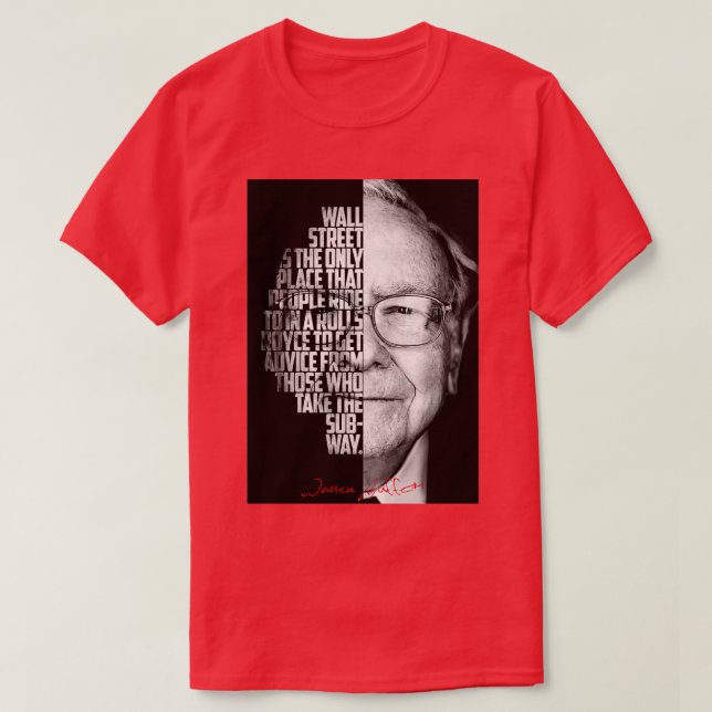 Black and white WArren Buffet Entrepreneur quote 1 T-Shirt (Design Front)