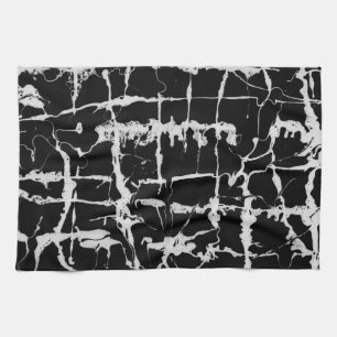 Black and white water texture design, marbling towel