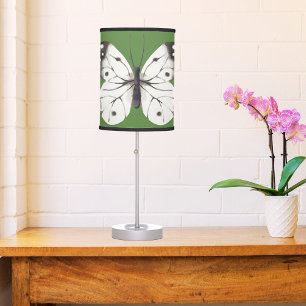Black and White Watercolor Butterfly Table Lamp
