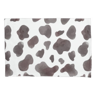 Black and White Watercolor Cow Print Pillow Case