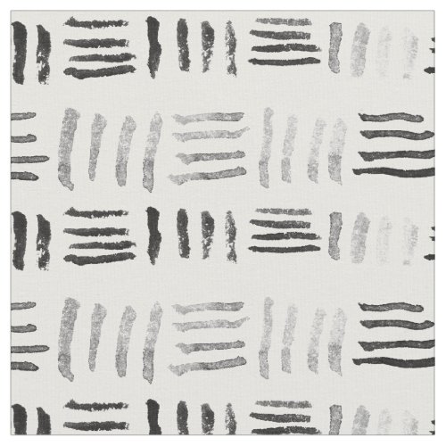Black and white watercolor geometric pattern fabric