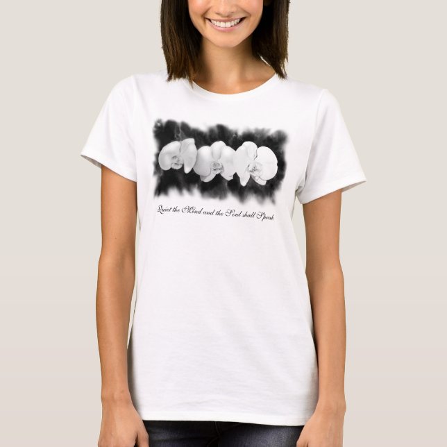 Black and white watercolor orchids T-Shirt (Front)