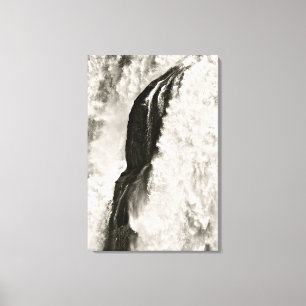 BLACK AND WHITE WATERFALL DETAIL CANVAS PRINT