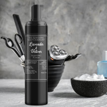 Black and white waterproof cosmetics bottle label