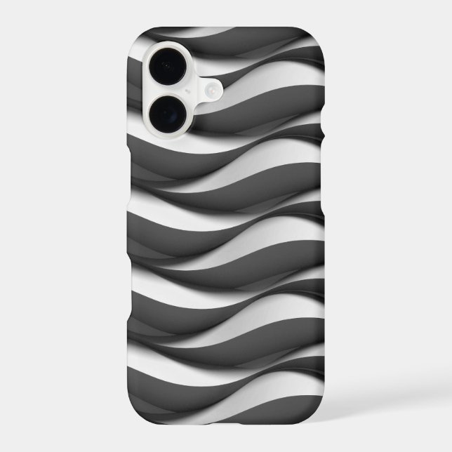 black and white wave pattern Case-Mate iPhone case (Back)